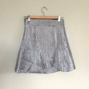 🦋 5 for $25 H&M Futuristic Silver Sparkly Skirt - Barbarella - Spacecore